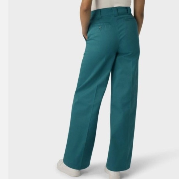 Dickies Women's Teal Wide Leg Pants - Picture 4 of 12
